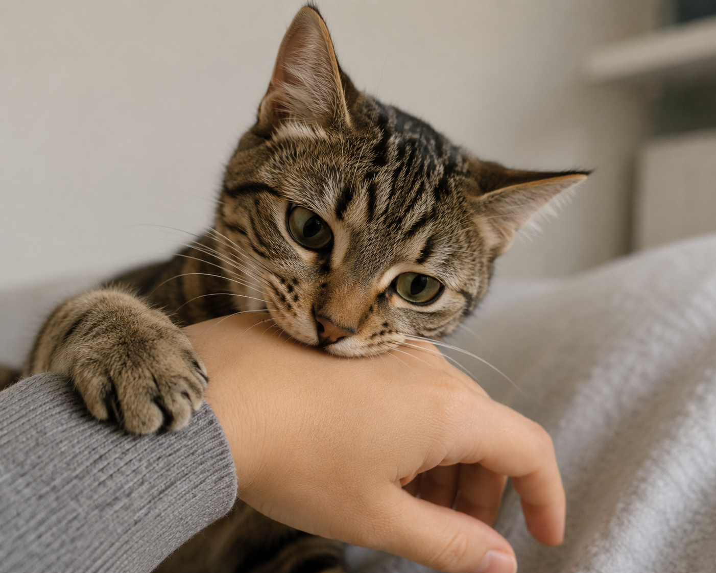 Por qué mi gato me muerde suavemente: lo que realmente intenta decirte