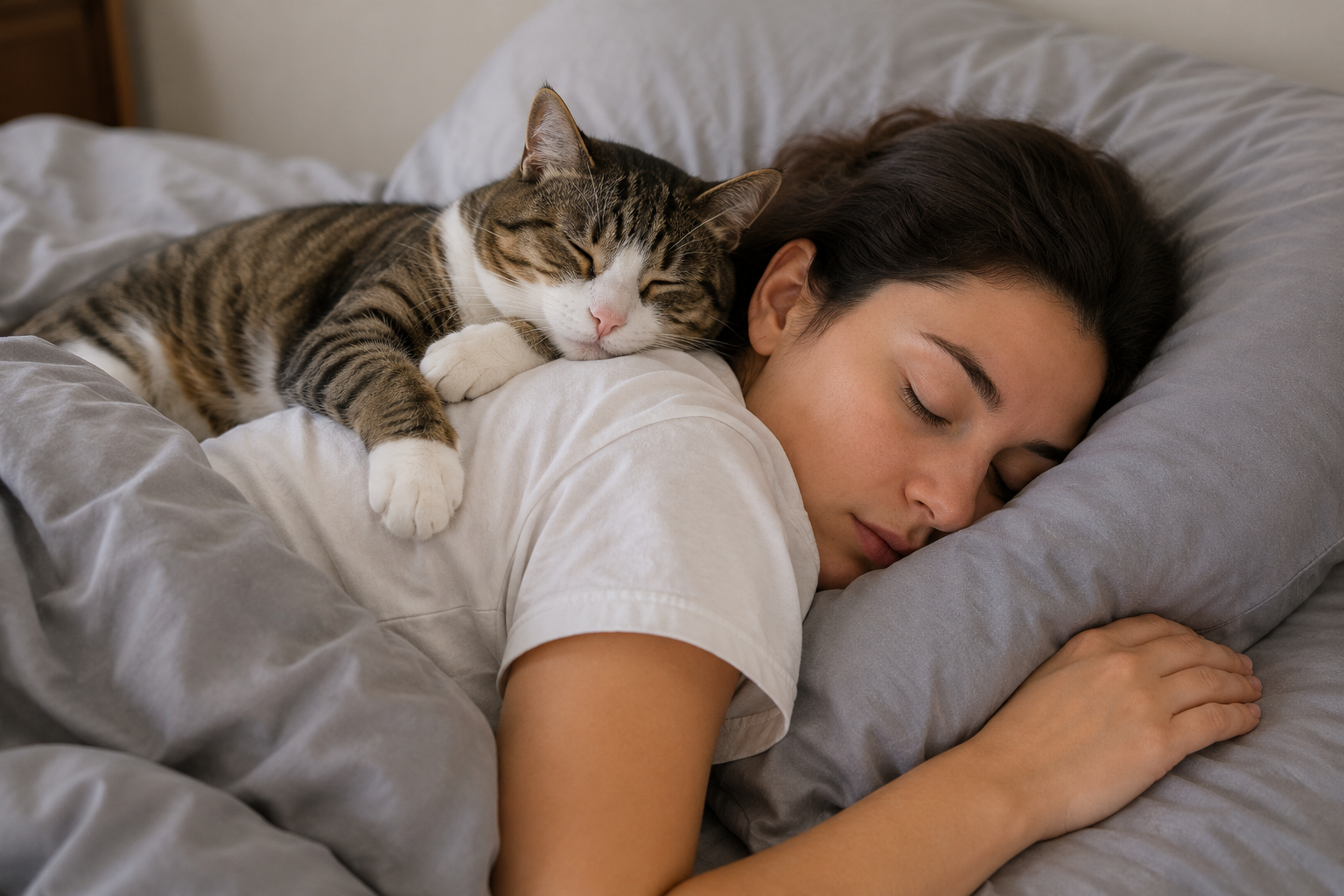 Que significa que tu gato duerma encima de ti