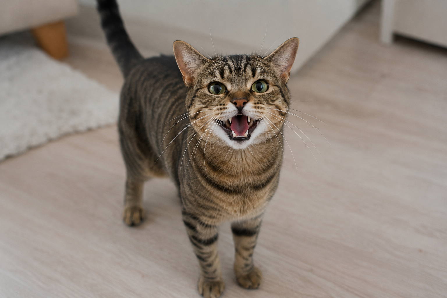 Por que tu gato te maulla cada vez que te ve